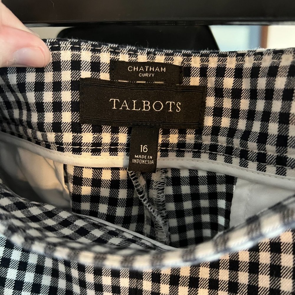 Talbots Curvy Gingham Dress Pants